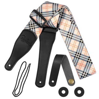 Picture of Guitar Strap, Bass Guitar Strap, Electric and Acoustic Guitar Straps - Durable Polyester Guitar Shoulder Strap with Leather Ends