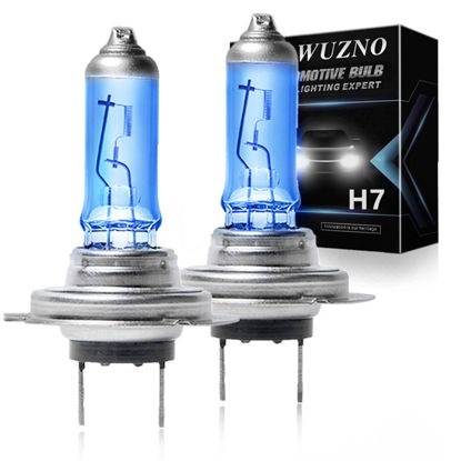 Picture of H7 Halogen Headlight Bulb 12V 55w White 5000K Fog Light Bulbs 12972 64210 Super Bright Replacement Headlamp
