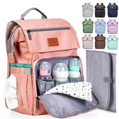 Picture of PILLANI Baby Diaper Bag Backpack - Baby Bag for Boys & Girls - Diaper Backpack - Large Travel Diaper Bags w/Changing Pad - Baby Registry Search & Baby Shower Gifts - Newborn Baby Essentials Must Haves