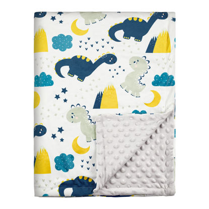 Picture of Soarwg Kids Baby Blanket Unisex Newborn, Super Soft Comfy Dinosaur Blanket, for Toddler Baby Nursery Bed Blankets Stroller Crib Shower Gifts, 30 x 40 Inch