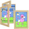 Picture of 3 Pack 8.5x11 Kids Art Frames Natural, Kids Artwork Frames Changeable Child Artwork Picture Display Front Opening, Rustic Children Storage Frame Hold 50pcs Craft, Drawing, Art Project, Schoolwork