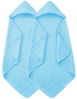 Picture of SWEET DOLPHIN Muslin Hooded Baby Bath Towels - 2 Pack 100% Cotton Towel for Babies, Infants, Toddlers - 32x32Inch - Highly Absorbent and Newborn Essential, Blue