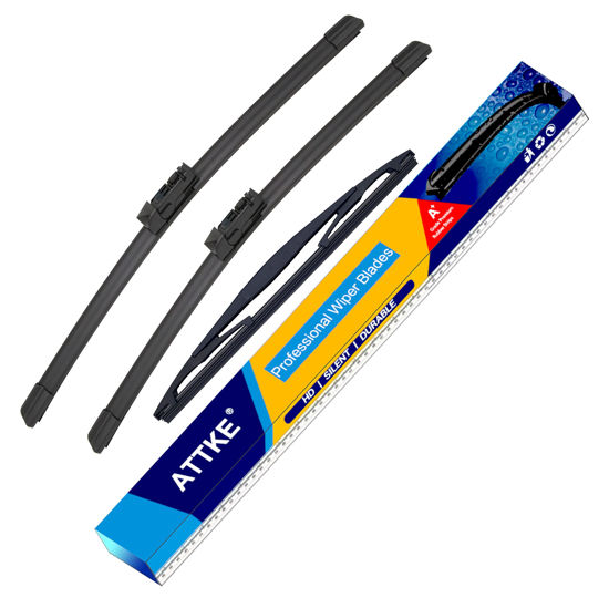 Picture of 3 Wipers Front Windscreen Wiper Blades 26" + 16", Rear Windscreen Wiper Blades 12", for Subaru Crosstrek 2018-2021/Subaru Impreza 2017-2021/OE Original Quality (set of 3)