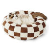 Picture of Lesure Donut Small Dog Bed - Round Cat Beds for Indoor Cats Anti-Anxiety Calming Pet Beds, Washable Cute Modern Beds with Teddy Sherpa Plush & Anti Slip Bottom Brwon
