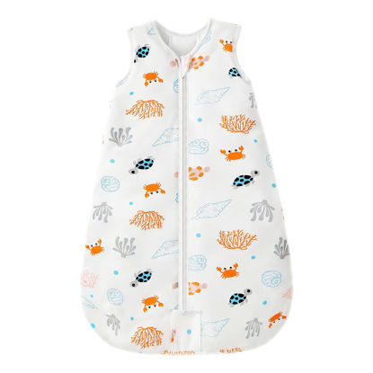 Picture of Mosebears Sleep Sack Baby Winter Wearable Blanket with 2-Way Zipper,2.5 TOG Cotton Sleep Sack Unisex (Ocean Animal, 0-6 Months)