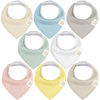 Picture of 8-Pack Organic Baby Bandana Drool Bibs for Girls - Super Absorbent Baby Bibs for Baby Girls, Baby Boys, Soft Cotton Bandana Bibs, Baby Drool Bib, Teething Bibs for Infant, Toddler, Bib Girl (Dawn)