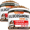 Picture of Senior Advanced Glucosamine Chondroitin Joint Supplement for Dogs - Hip & Joint Pain Relief Pills - Large & Small Breed - Hip Joint Chews Canine Joint Health - Chews Older Dogs - Bacon Flavor - 360Ct