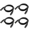 Picture of JLPOW 6ft DMX Cable, Gold-Plated 3 Pin Signal XLR Male to Female DMX Cable Wire, Best for DJ Stage Lighting Moving Head Lights Par Light (4 Pack)