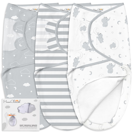 Picture of Mama Cheetah Baby Swaddle Blanket with Zipper, Newborn Swaddle Sack, Baby Swaddles Sleep Sack 0-3 Months, Baby Swaddle Wrap with Easy Change Zipper for Baby Boy & Baby Girl, 3-Pack