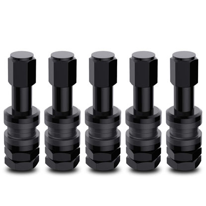 Picture of CKAuto 5 Pcs VS43/TR43E Tubeless Metal Clamp-in Valve Stems, Black Finish