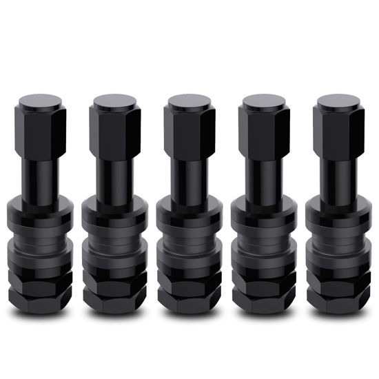 Picture of CKAuto 5 Pcs VS43/TR43E Tubeless Metal Clamp-in Valve Stems, Black Finish