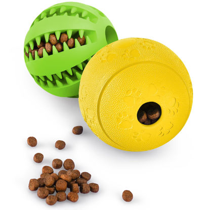 Picture of Dog Puzzle Toy 2 Pack, HIPPIH Interactive Dog Toys for Treat Dispensing, Durable Puppy Toys for Teething Small Dogs, Dog Treat Ball for Teeth / Slow Feeder/ IQ Training/ Playing