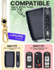 Picture of for Mazda CX5 Key Fob Cover and Leather Keychain - Full Cover Key Case for Mazda 3, 6, CX-5, CX-9, CX-30, CX-50, CX-70 - 2019-2024 TPU Keyfob Cover Compatible with WAZSKE11D0 - White and Gold