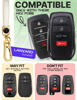 Picture of for Toyota Corolla Key Fob Cover and Leather Keychain - Full Cover Key Case for Avalon, Camry, C-HR, Highlander, Prius, Venza - 2019-2024 TPU Keyfob Cover Compatible with HYQ14FBX - White and Gold