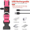 Picture of Vizpet LED Dog Collar, Light Up Dog Collar Adjustable USB Rechargeable Super Bright Safety Light Glowing Collars for Dogs (Small, Pink)