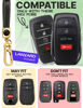 Picture of for Toyota Corolla Key Fob Cover and Leather Keychain - Full Cover Key Case for Avalon, Camry, C-HR, Highlander, Prius, Venza - 2019-2024 TPU Keyfob Cover Compatible with HYQ14FBX - Black and Gold
