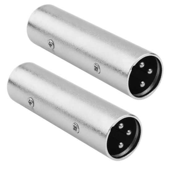 Picture of JOMLEY XLR Male to Male Adapter, 3 Pin XLR Male to XLR Male Microphone Cable Adapter - 2 Pack