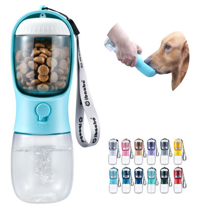 Picture of Cibaabo Dog Water Bottle with Food Container, Travel Puppy Water Bowl, Portable Pet Dispenser, Dog Stuff Accessories Items, Puppy Essentials Necessities for Yorkie Cat Walking and Hiking Dog Gift