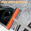 Picture of Wontolf 62'' Car Wash Brush with Long Handle Chenille Microfiber Car Wash Mop Car Washing Brush Cleaning Kit Windshield Window Squeegee Wheel Brush Car Duster Dry Towels for Cars RV Truck Boat 10PCS