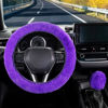Picture of SEG Direct Furry Car Steering Wheel Cover with Fluffy Gear Shift Cover Soft Warm Non-Slip Car Decoration for Women Girls 2 PCS Set, Purple