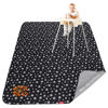 Picture of Large Splat Mat 54”x 72”Extra Large Waterproof Floor Mat with Non Slip Bottom, Baby Art Mat for Craft/Playtime/Mealtime on Table, Washable Portable Picnic Mat - Black Star, 4.5ft x 6ft
