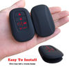 Picture of TANDRIVE Key Fob Cover for (5 Buttons) Honda 2022 2023 2024 2025 Civic Accord HR-V Pilot CR-V, Silicone, 2-Pack, Red Button, Black