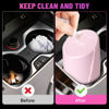 Picture of Car Trash Can Bin with Lid - 2 Packs Car Garbage Can Cup Holder - Pink Mini Leakproof Vehicle Trash Garbage Can Bin with 40pcs Trash Bags-Car Organizers and Storage for Front Back Seat Accessories