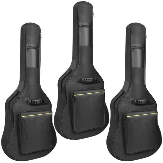 Picture of Mdvora Guitar Bags, 3 Pack Guitar Gig Bag, 38 40 41 inch Electric Guitar Case, Waterproof Oxford Electric Guitar Gig Bag, Two Pockets, for Acoustic Classical Guitar, Ukulele, Bass Guitar(3 Pack)