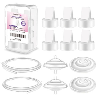 Picture of Maymom Pump Parts Compatible with Spectra S1 S2 9 Plus Breastpump Replace Backflow Protector Membrane Duckbill Valve Tube Not Original Spectra Replacement Pump Parts