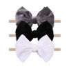 Picture of YanJie Brand Hairband - Handmade Velvet Baby Bows & Stretchy Nylon Headbands for Girls Infants Toddlers Child(4.5 black-velvet, 3 Count)