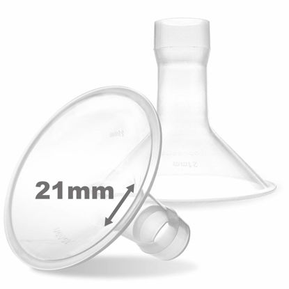 Picture of Nenesupply 21mm Flange Compatible with Medela Breast Pump Parts Replace 21mm Flange for Medela Accessories Compatible with Pump in Style Parts Symphony Swing Harmony Pump Work with Personalfit Flex