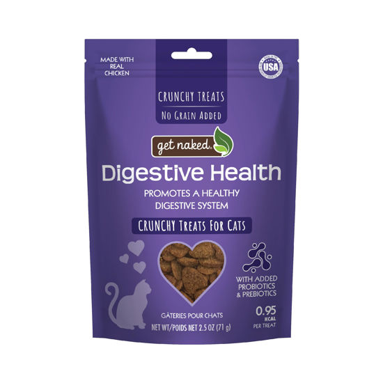 Picture of Get Naked Cat Crunchy Treats Chicken Flavor, Digestive Health, 2.5-oz Bag