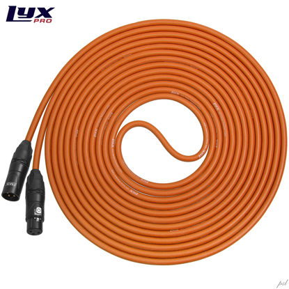 Picture of LyxPro 25 Feet XLR Microphone Cable Balanced Male to Female 3 Pin Mic Cord for Powered Speakers Audio Interface Professional Pro Audio Performance and Recording Devices - Orange