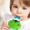 Picture of ChooMee SoftSip Food Pouch Top | Baby Led Weaning | No Spill Flow Control Valve, Protects Childs Mouth, 100% Silicone, BPA Free | Orange Aqua, 4 CT