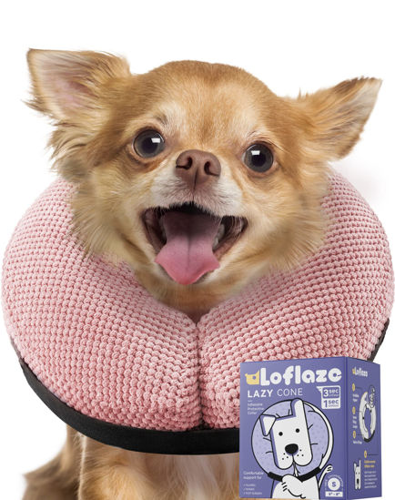 Picture of Loflaze Soft Inflatable Dog Cone Collar for Large Medium Small Dogs Cats After Surgery - Dog Neck Donut, E Collar, Elizabethan Collar Alternatives for Dogs Recovery