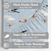 Picture of 2-Pack Crib Sheet for Standard Crib & Toddler Mattress (Watercolor Airplanes and Clouds) - Premium Fitted Baby Crib Sheets - Buttery Soft Cotton Blend - Crib Mattress Sheets Fitted - Baby Bed Sheets
