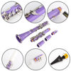 Picture of Glory GLY-CLAPUR Professional Ebonite Bb Clarinet with 10 Reeds, Stand, Hard Case, Cleaning Cloth, Cork Grease, Mouthpiece Brush and Pad Brush,Purple/Silver