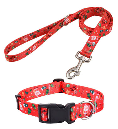 Picture of Mihqy Christmas Dog Collar and Leash Set - Premium Adjustable Dog Collar for Small Medium Large Dogs (Christmas Set,M)