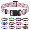 Picture of Mihqy Dog Collar with Bohemia Floral Tribal Geometric Patterns - Soft Ethnic Style Collar Adjustable for Small Medium Large Dogs (Pink White Flower,XS)