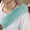 Picture of 2 Pack Natural Fur Comfort Auto Authentic Sheepskin Car Seat Belt Pads for Adults, Soft Texture Shoulder Neck Cushion Pad Protector, Genuine Australia Merino Wool Cover (Mint Green)