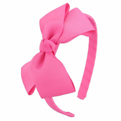 Picture of 7Rainbows Cute Hot Pink Bow Headband for Girls Toddlers.