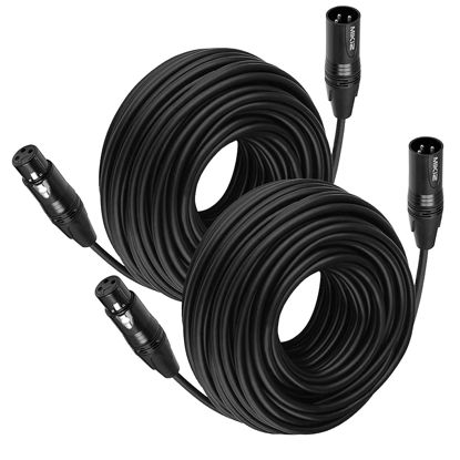 Picture of MIKIZ XLR Cables 100 ft 2 Pack - Premium Balanced Microphone Cable with 3 Pin XLR Male to Female Balanced