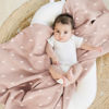 Picture of Konssy 2 Pack Muslin Swaddle Blankets, 100% Cotton Receiving Blanket Large 47 x 47 inches for Baby Boys Girls, Soft Breathable Muslin Baby Blanket for Newborn (Pink Sun,Khaki Leaf)