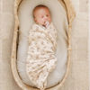 Picture of Konssy 2 Pack Muslin Swaddle Blankets, 100% Cotton Receiving Blanket Large 47 x 47 inches for Baby Boys Girls, Soft Breathable Muslin Baby Blanket for Newborn (Pink Sun,Khaki Leaf)