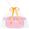 Picture of ABenkle Small Basket with Gift Bag and Ribbons, 12"x 8" x 5" Cute Small Woven Basket, Rope Shelf Toys Storage Basket with Handle, Decorative Empty Gift Basket