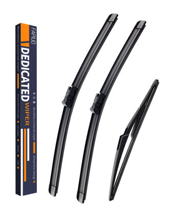 Picture of Replacement for Mercedes-Benz ML250 2015,ML350 2012-2015 Silent Wipers -FAPIUO Front and Rear Windshield Wipers 26"/23"+12" Full Blade Set (3 Pack)