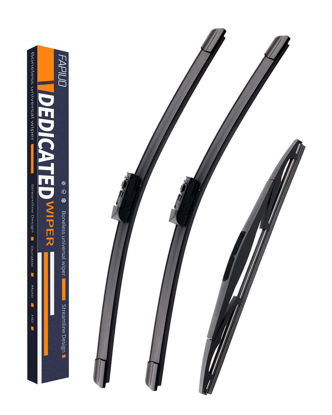 Picture of Replacement for Subaru Crosstrek 2018-2022, Impreza 2017-2021 Silent Wipers -FAPIUO Front and Rear Windshield Wipers 26"/16"+12" Full Blade Set (3 Pack)