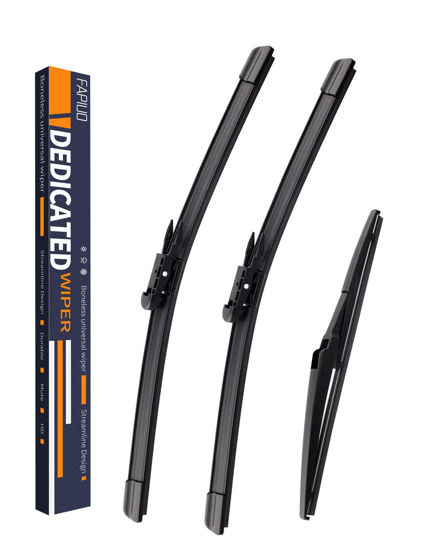 Picture of Replacement for Ford Focus 2012-2018 Silent Wipers -FAPIUO Front and Rear Windshield Wipers 28"+28"+12" Full Blade Set (3 Pack) Pinch Tab