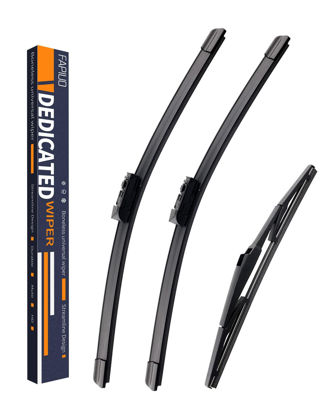 Picture of Replacement for Toyota CHR 2016 2017 2018 2019 2020 2021 Silent Wipers -FAPIUO Front and Rear Windshield Wipers 26"/16"+14" Full Blade Set (3 Pack)