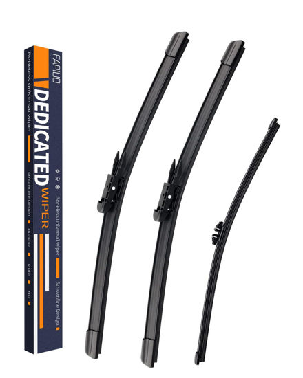 Picture of Replacement for Ford Escape 2013-2019,Kuga 2012-2018,Mondeo 2015-2019,Fusion 2013-2017 Silent Wipers -FAPIUO Front Windshield Wipers 28"+28"+11" Blade Set (3 Pack) Pinch Tab